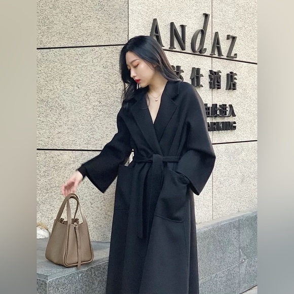 100% Wool Coat, black wool coat, NWT - Picture 7 of 14